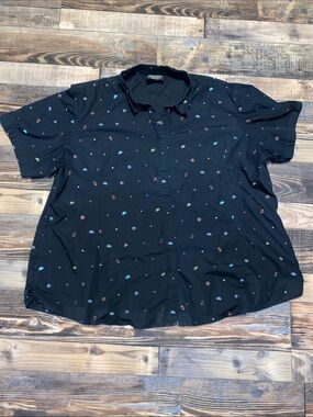 Taco Bell Women's Manager Blouse with Multicolor Mini taco print